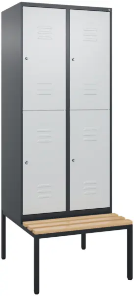 Doppelstöckiger Sitzbankschrank,HxBxT 2120x 800x815mm,2x2 Abt.