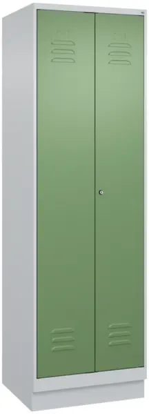 Wäscheverteilschrank,HxBxT 1950x600x500mm,2 Abt.,Abt. B 300mm,Zylinderschloss,Sockel