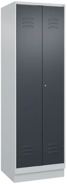 Wäscheverteilschrank,HxBxT 1950x600x500mm,2 Abt.,Abt. B 300mm,Zylinderschloss,Sockel