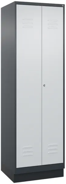 Wäscheverteilschrank,HxBxT 1950x600x500mm,2 Abt.,Abt. B 300mm,Zylinderschloss,Sockel