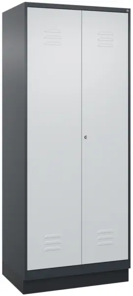 Wäscheverteilschrank,HxBxT 1950x800x500mm,2 Abt.,Abt. B 400mm,Zylinderschloss,Sockel