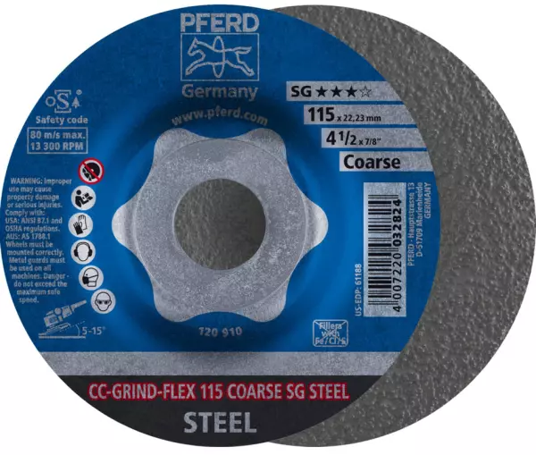 CC-GRIND®-FLEX-Schleifscheibe CC-GRIND-FLEX 115 SG-STEEL COARSE