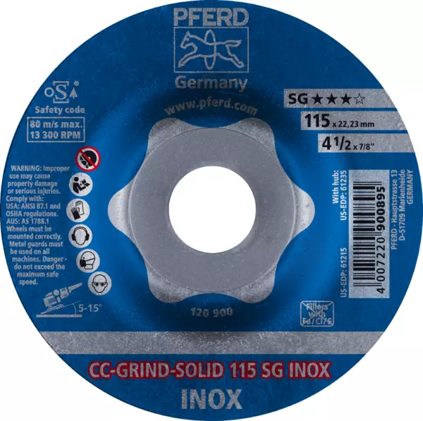 Disques de ponçage PFERD CC-Grind-Solid SG INOX