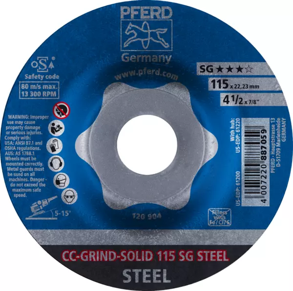 Schleifscheiben PFERD CC-Grind-Solid SG Steel