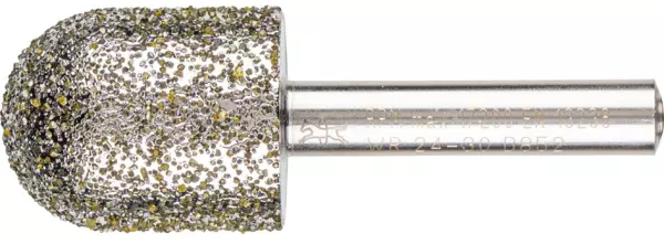 Meules sur tige diamant forme cylindrique à bout arrondi PFERD 24,0x30 mm