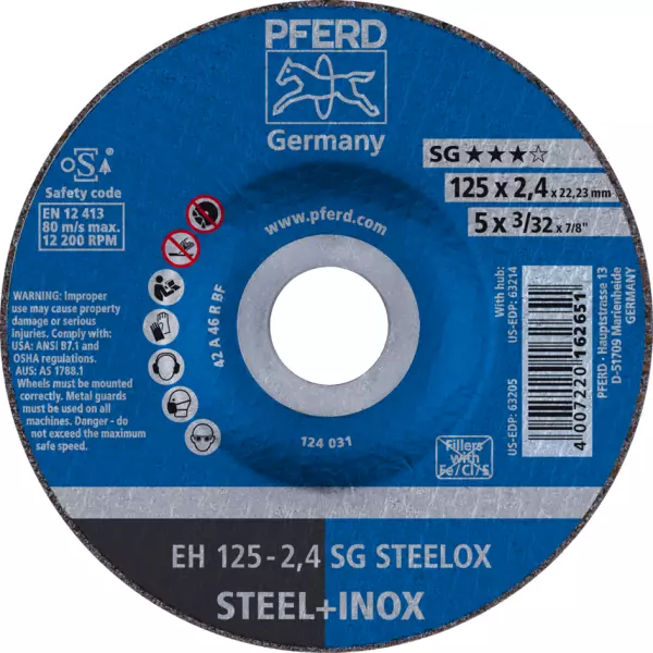 Trennscheiben PFERD SG Steelox EH 125-2,4 SG STEELOX