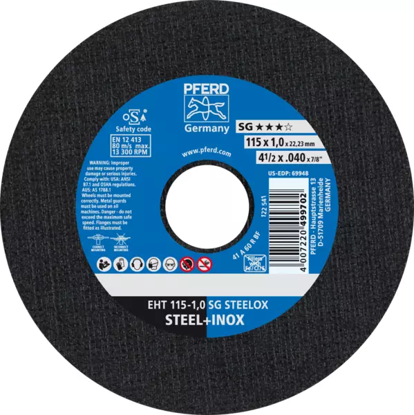 Trennscheiben PFERD SG Steelox EHT 115-1,0 SG STEELOX