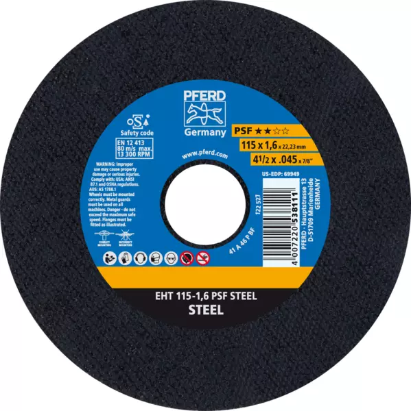Trennscheiben PFERD PSF Steel EHT 115-1,6 PSF STEEL