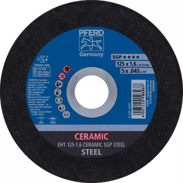Trennscheiben PFERD Ceramic SGP Steel EHT 125-1,6 CERAMIC SGP STEEL
