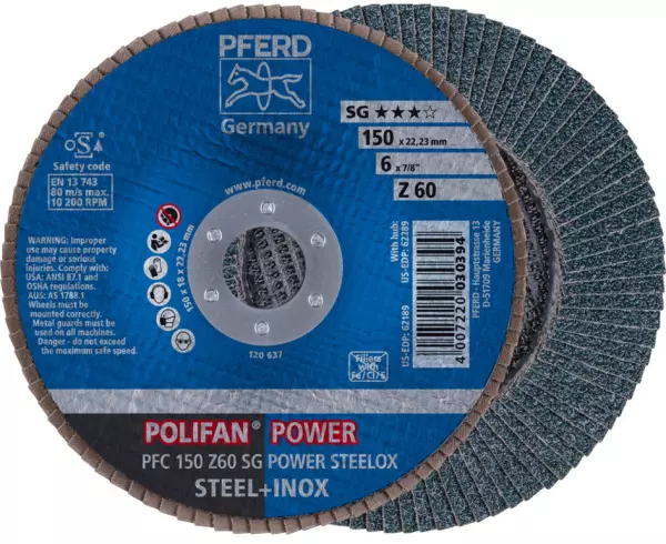 POLIFAN®-Fächerscheibe PFC 150 Z 60 SG-POWER/22,23
