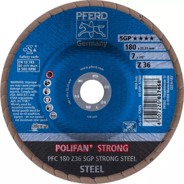 Disques à lamelles PFERD Polifan PFC Z SGP Strong Steel