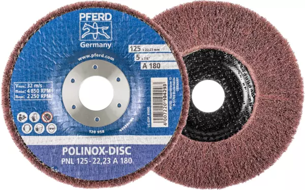 Fächerschleifscheiben PFERD Polinox PNL Aussen-Ø 125 mm Körnung 180