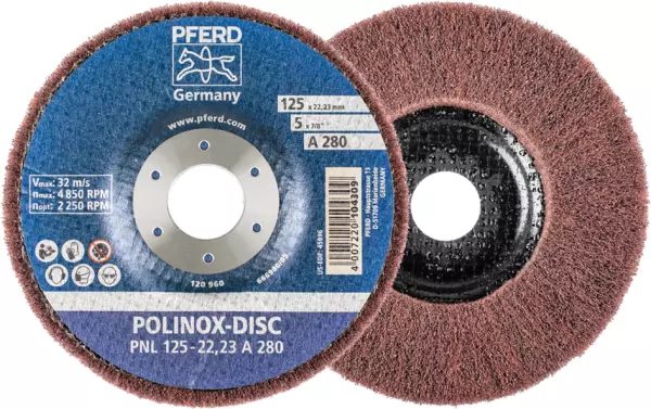 Fächerschleifscheiben PFERD Polinox PNL Aussen-Ø 125 mm Körnung 280