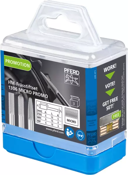 Set di frese rotative HM/HW PFERD 1306 MICRO Promo