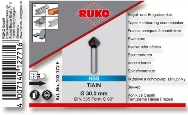 Kegel- und Entgratsenker RUKO