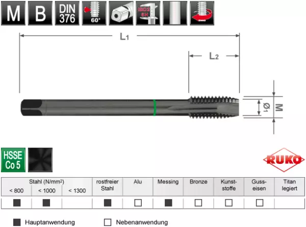 Maschinengewindebohrer RUKO